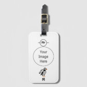 幸運のバーディーを立っている大西洋のパフィン ラゲッジタグ (正面縦)