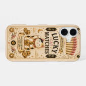 幸運のマッチ箱まねきねこ猫スマホケース iPhone 16ケース (裏面横)