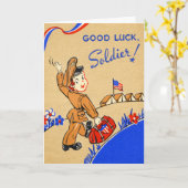 幸運の兵士のヴィンテージカード カード (黄色い花)