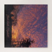 幸運の名前美しい日の出の雲 ジグソーパズル (横)