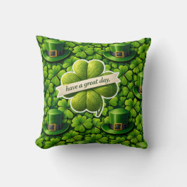 幸運の四つ葉のクローバー Saint Patrick's Day have a g クッション