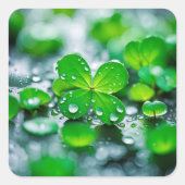 幸運の四つ葉クローバー スクエアシール (正面)