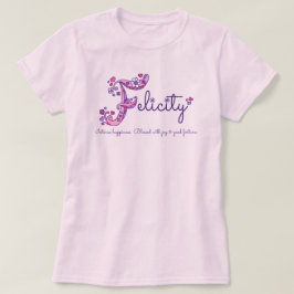 幸運の女の子の名前及びFのモノグラムのワイシャツを意味すること Tシャツ