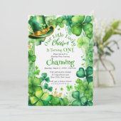 幸運の小さなチャーム St. Patrick's Day 1歳の誕生日 招待状 (スタンド正面)