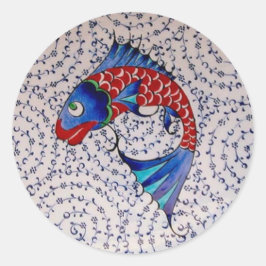 幸運の幸運のコイの魚の記号 ラウンドシール