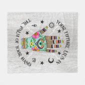 幸運の手 フリースブランケット (正面(横))