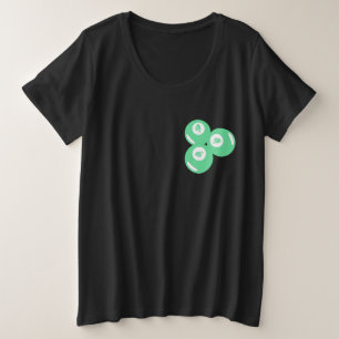 幸運の数字9 ティールボール プラスサイズTシャツ