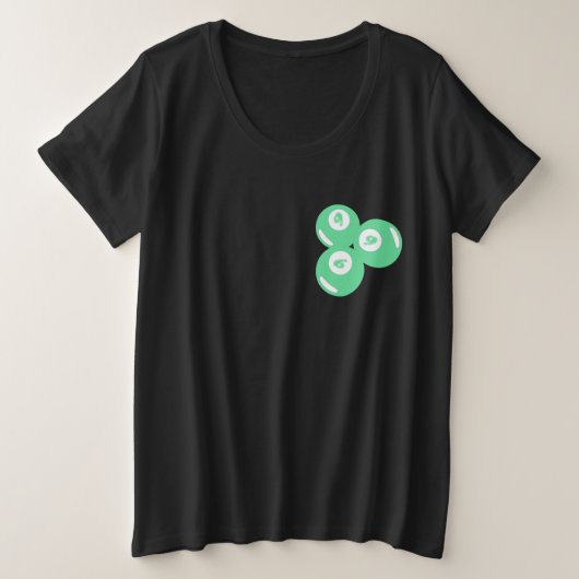 幸運の数字9 ティールボール プラスサイズTシャツ (デザイン正面)
