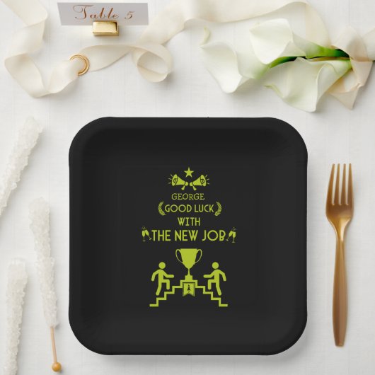 幸運の新しい仕事 ペーパープレート (ウェディング)