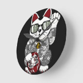 幸運の時間 ラウンド壁時計 (傾斜)