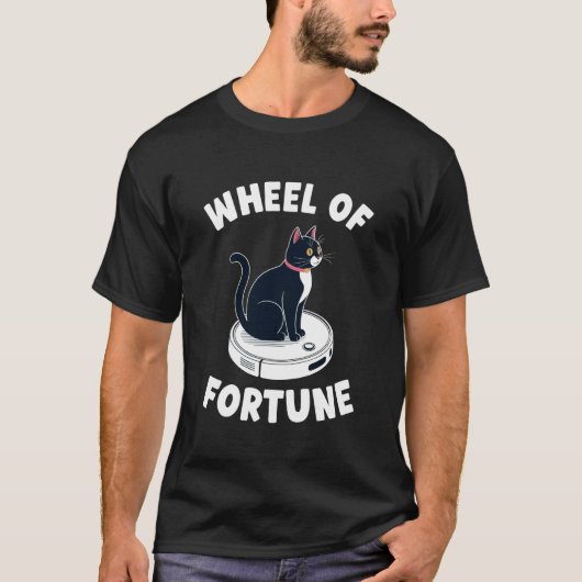 幸運の猫ジョークロボット掃除機 猫 Tシャツ (正面)