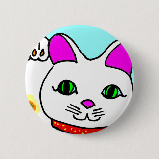幸運の猫 まねきねこ キティ 缶バッジ