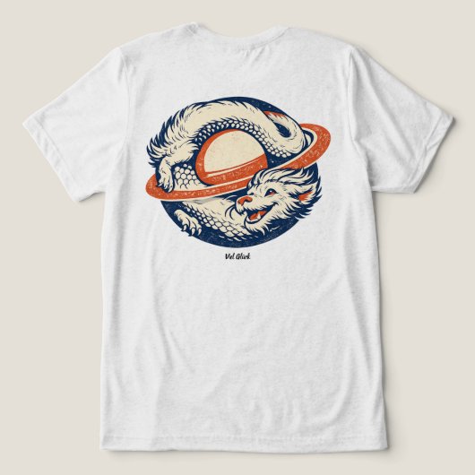 幸運の竜 無限のオウロボロス - 幸運を Tee トライブレンドTシャツ (デザイン裏面)