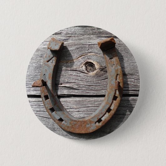 幸運の蹄鉄のバッジの名札 缶バッジ (正面)