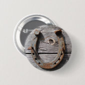 幸運の蹄鉄のバッジの名札 缶バッジ (正面&裏面)