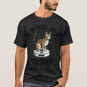 幸運の車輪ロボット掃除機 ねこジョークグッズ Tシャツ