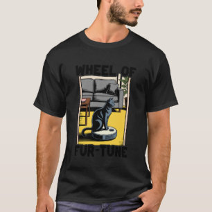 幸運の車輪ロボット掃除機 ねこジョーク Tシャツ