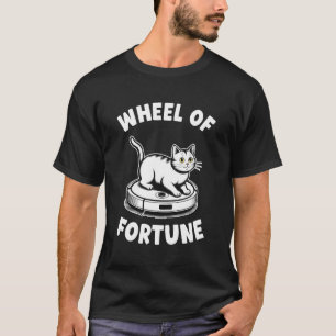 幸運の車輪 猫 ジョーク ロボット掃除機 猫 Tシャツ