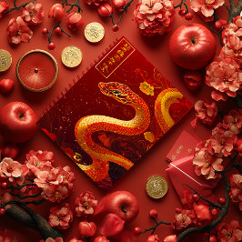 幸運の金ゴールドと蛇の赤い年 ノートブック