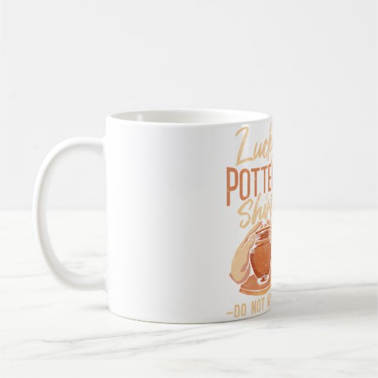 幸運の陶器Tシャツ 陶器は洗わないでください コーヒーマグカップ (左)