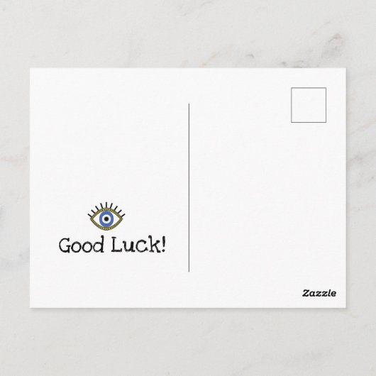幸運の青い目のタリスマン、悪い目の保護 ポストカード (裏面)