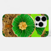 幸運の4つの葉クローバー888銀の蓮の水ケース Case-Mate iPhoneケース (裏面 (横))