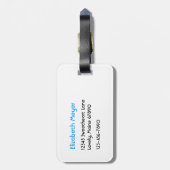 幸運ははっきりしたな-旅行者-青を支持します ラゲッジタグ (裏面縦)