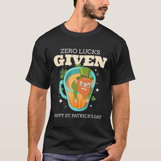幸運はゼロ Funny St Patrick's Day St Paddys  Tシャツ (正面)