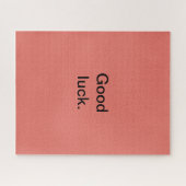 幸運またはあなたの言葉パズルコーラルピンクブラック ジグソーパズル (横)