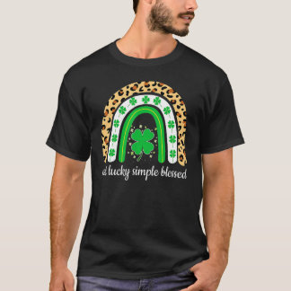 幸運より祝福されたヒョウ柄の聖パトリックの日 Tシャツ