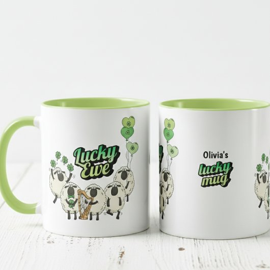 幸運を呼ぶアイルランドの羊のマグカップ Funny Irish Sheep Lucky Mug マグカップ