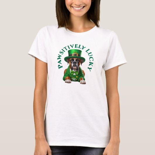 幸運を呼ぶセントパトリックの犬 Tシャツ (正面)