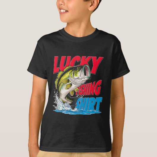 幸運を呼ぶ釣りシャツ 面白い魚釣り好きのためのおもしろTシャツ Tシャツ (正面)