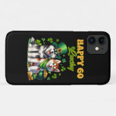 幸運を呼ぶ かわいいハスキー セントパトリックの日 Case-Mate iPhoneケース (裏面(横))