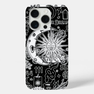 幸運を引き寄せる数秘術 ブラック&ホワイト iPhone 15 PROケース