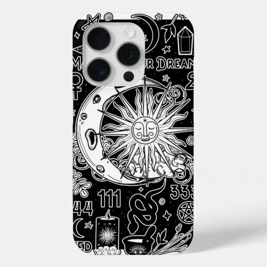 幸運を引き寄せる数秘術 ブラック&ホワイト Case-Mate iPhoneケース (裏面)