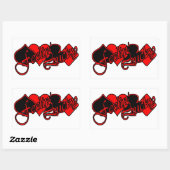 幸運を感じる 長方形シール (シート)