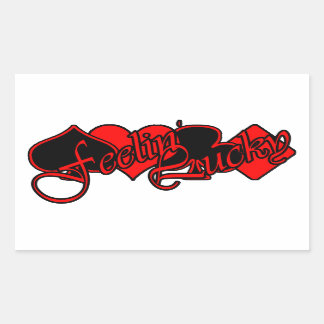 幸運を感じる 長方形シール