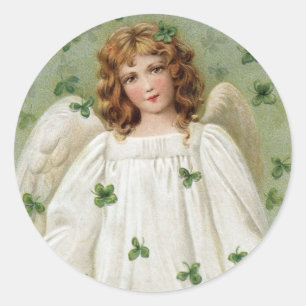 幸運を持って来るSt. Patricksの天使 ラウンドシール