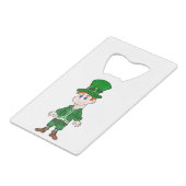 幸運を祈って全てが緑色に変わる クレジットカード栓抜き (正面アングル)