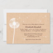 幸運を祈りますのバーラップのベビーシャワーの招待状 招待状 (正面)