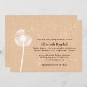 幸運を祈りますのバーラップのベビーシャワーの招待状 招待状 (正面/裏面)
