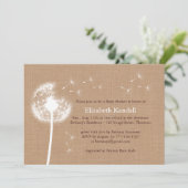 幸運を祈りますの中型のバーラップのベビーシャワーの招待状 招待状 (スタンド正面)