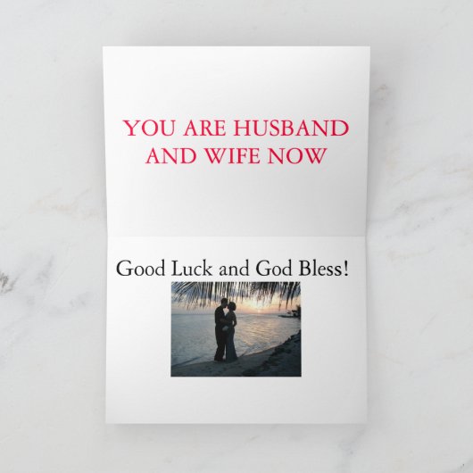 幸運を祈りますの結婚式の招待状 カード (内部)