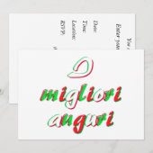 幸運を祈りますカード 招待状 (正面/裏面)