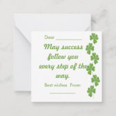 幸運を祈ります ノートカード (裏面)