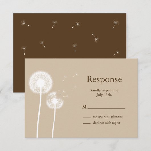 幸運を祈ります! RSVP (茶色) (正面/裏面)