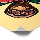 幸運を祈る蹄鉄とクローバー ポスター (角)