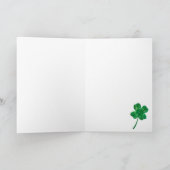 幸運を祈る 四葉のクローバー 応援カード カード (内部)