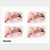 幸運を祈る 長方形シール (シート)